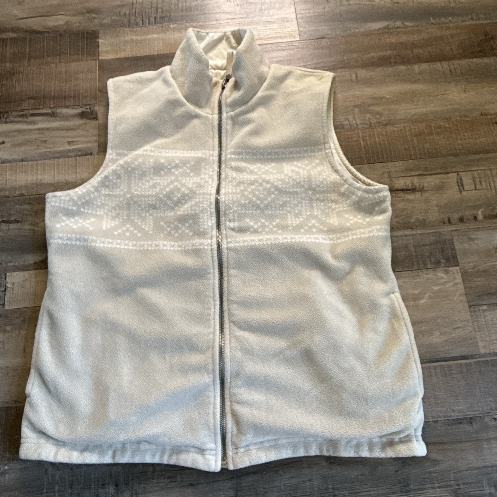 Ralph Lauren Vest Women's M Reversible Soft Shell Fleece Pockets Winter RL650